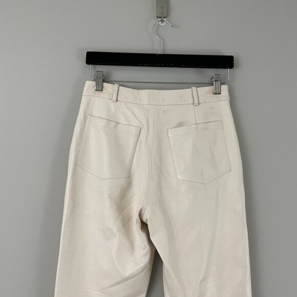 Zeynep Arcay Cropped Leather Taper Pants in Cream Size 2 - Picture 8 of 8